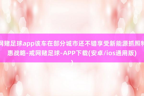 网赌足球app该车在部分城市还不错享受新能源抓照特惠战略-戒网赌足球-APP下载(安卓/ios通用版)