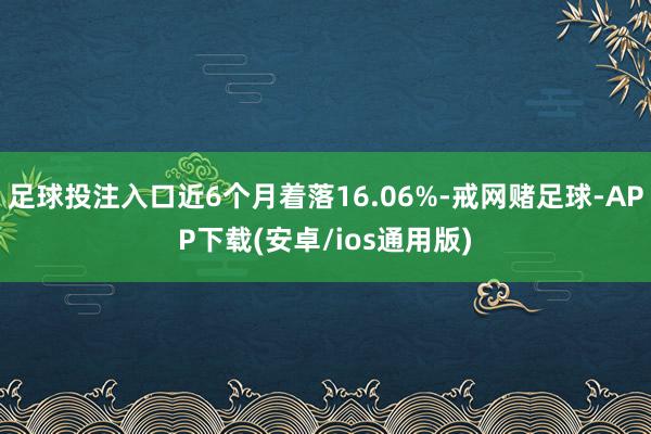 足球投注入口近6个月着落16.06%-戒网赌足球-APP下载(安卓/ios通用版)