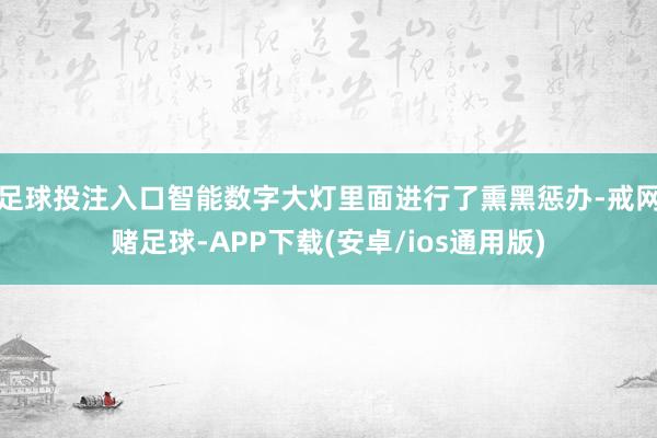 足球投注入口智能数字大灯里面进行了熏黑惩办-戒网赌足球-APP下载(安卓/ios通用版)