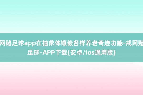 网赌足球app在抽象体镶嵌各样养老奇迹功能-戒网赌足球-APP下载(安卓/ios通用版)