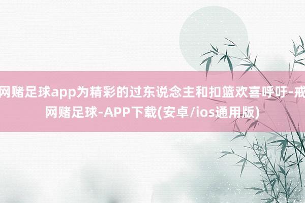 网赌足球app为精彩的过东说念主和扣篮欢喜呼吁-戒网赌足球-APP下载(安卓/ios通用版)