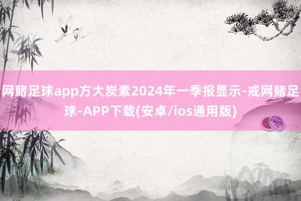 网赌足球app方大炭素2024年一季报显示-戒网赌足球-APP下载(安卓/ios通用版)