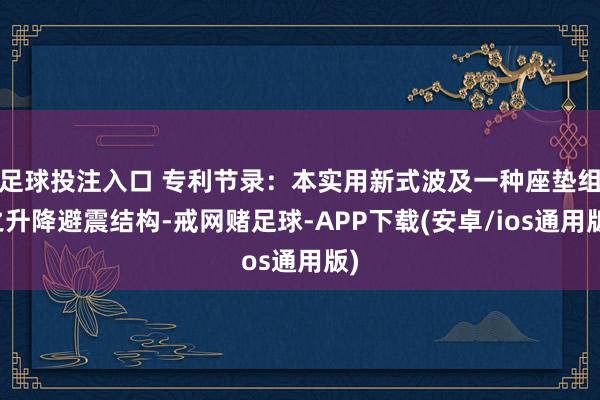 足球投注入口 专利节录：本实用新式波及一种座垫组之升降避震结构-戒网赌足球-APP下载(安卓/ios通用版)