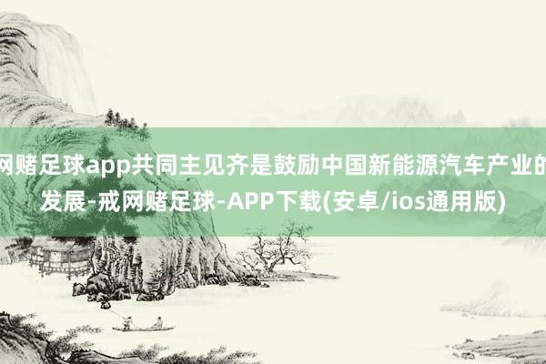 网赌足球app共同主见齐是鼓励中国新能源汽车产业的发展-戒网赌足球-APP下载(安卓/ios通用版)