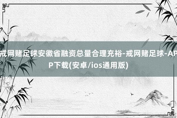 戒网赌足球安徽省融资总量合理充裕-戒网赌足球-APP下载(安卓/ios通用版)