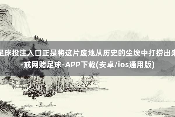 足球投注入口正是将这片废地从历史的尘埃中打捞出来-戒网赌足球-APP下载(安卓/ios通用版)