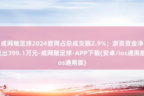 戒网赌足球2024官网占总成交额2.9%；游资资金净流出399.1万元-戒网赌足球-APP下载(安卓/ios通用版)