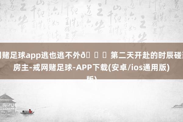 网赌足球app逃也逃不外😅第二天开赴的时辰碰到房主-戒网赌足球-APP下载(安卓/ios通用版)