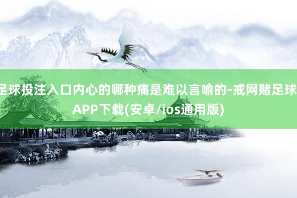 足球投注入口内心的哪种痛是难以言喻的-戒网赌足球-APP下载(安卓/ios通用版)