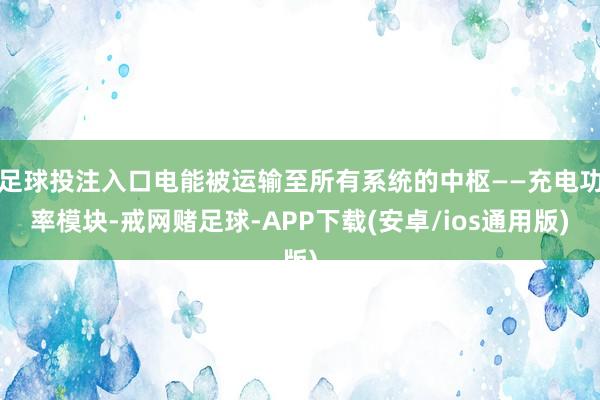 足球投注入口电能被运输至所有系统的中枢——充电功率模块-戒网赌足球-APP下载(安卓/ios通用版)