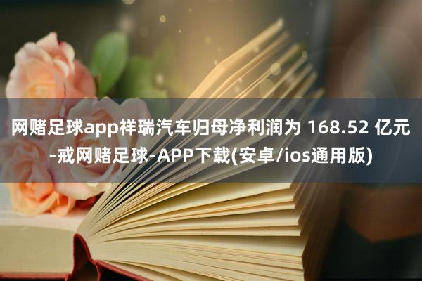 网赌足球app祥瑞汽车归母净利润为 168.52 亿元-戒网赌足球-APP下载(安卓/ios通用版)