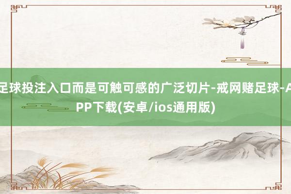 足球投注入口而是可触可感的广泛切片-戒网赌足球-APP下载(安卓/ios通用版)